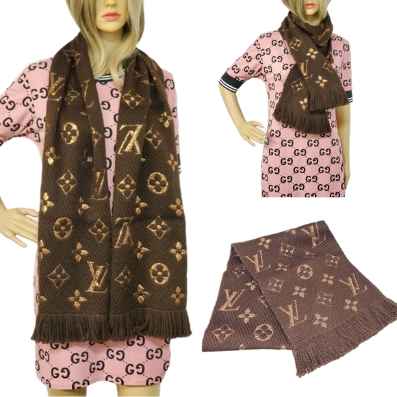 Louis Vuitton Logomania Shine Brown Monogram Scarf - Picture 13 of 13